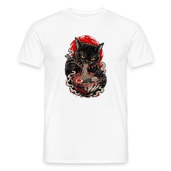 Brennende Ramen-Katze - Männer T-Shirt - Weiß - Vorne - AI Model Male 178 dark (178cm)
