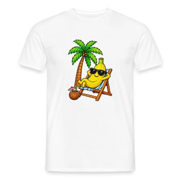 Fröhliche Banane am Strand Sonnenliege - Männer T-Shirt - Weiß - Vorne - AI Model Male 178 dark (178cm)