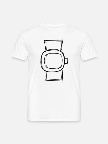 Pulsuhr handgezeichnet - Männer T-Shirt - Weiß