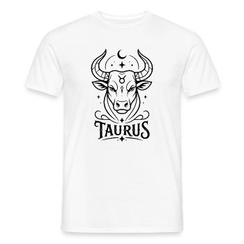 Sternzeichen Stier - Elegantes Line Art Astrologie - Männer T-Shirt - Weiß - Vorne - AI Model Male 178 dark (178cm)