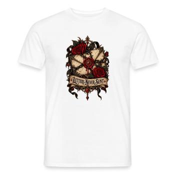 Nie verschickte Briefe: Gothic Rose Siegel - Männer T-Shirt - Weiß - Vorne - AI Model Male 178 dark (178cm)