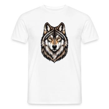 Majestätisches Wolfsporträt – Wilde Natur - Männer T-Shirt - Weiß - Vorne - AI Model Male 178 dark (178cm)