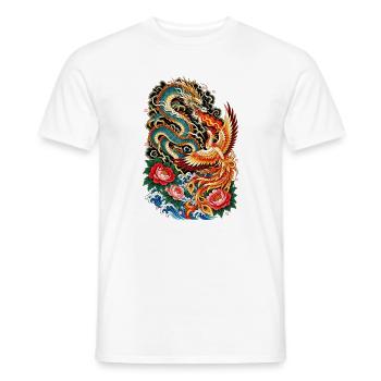 Drache und Phönix in Molten - Männer T-Shirt - Weiß - Vorne - AI Model Male 178 dark (178cm)