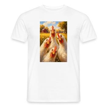 Sunlit Hen Quartett - Männer T-Shirt - Weiß - Vorne - AI Model Male 178 dark (178cm)