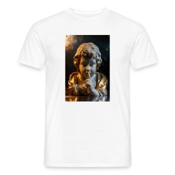 Flüsternder Cherub im goldenen Schein - Männer T-Shirt - Weiß - Vorne - AI Model Male 178 dark (178cm)