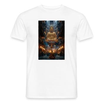 Goldener Buddha in der Heiligen Halle - Männer T-Shirt - Weiß - Vorne - AI Model Male 178 dark (178cm)