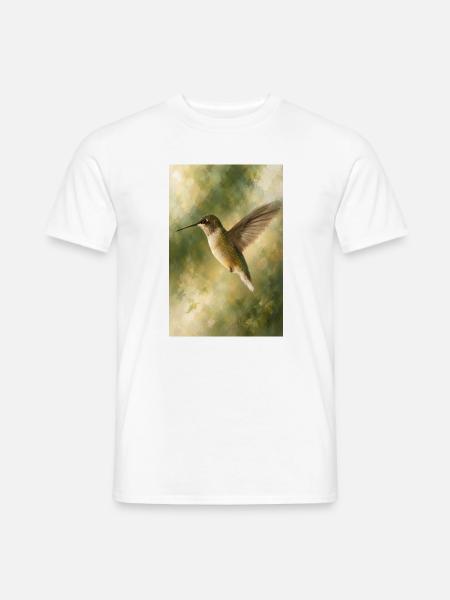 Kolibri im grünen Licht - Männer T-Shirt - Weiß