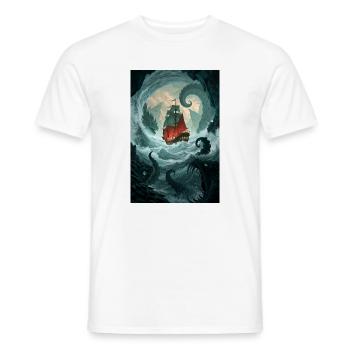 Karmesinrotes Gefäß gegen Krakens Kielwasser - Männer T-Shirt - Weiß - Vorne - AI Model Male 178 dark (178cm)