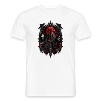 Gothic Vampirenschloss am Rotmond - Männer T-Shirt - Weiß - Vorne - AI Model Male 178 dark (178cm)