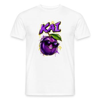 KAI Plum Graffiti Sonnenbrillen-Design - Männer T-Shirt - Weiß - Vorne - AI Model Male 178 dark (178cm)