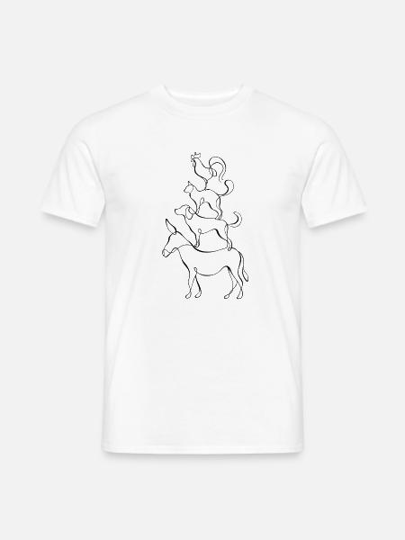 Bremer Stadtmusikanten Line Art - Männer T-Shirt - Weiß