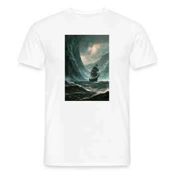 Galleone in der Sturmwelle - Männer T-Shirt - Weiß - Vorne - AI Model Male 178 dark (178cm)