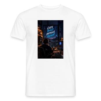 Code Build Improve Repeat Night Dev Studio - Männer T-Shirt - Weiß - Vorne - AI Model Male 178 dark (178cm)