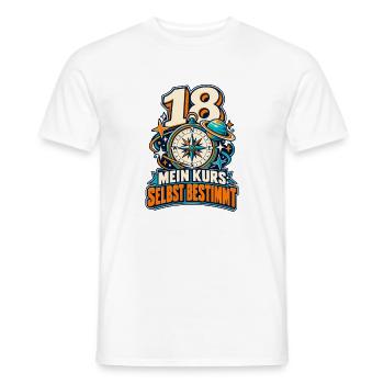 18 Geburtstag – Mein Kurs selbst bestimmt - Männer T-Shirt - Weiß - Vorne - AI Model Male 178 dark (178cm)