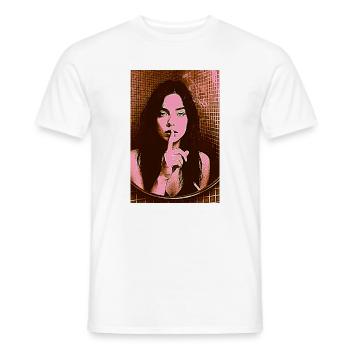 pssst VI - Männer T-Shirt - Weiß - Vorne - AI Model Male 178 dark (178cm)