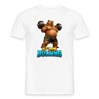 Muscular Bear I'M BULK – Fitness-Stimmung - Männer T-Shirt - Weiß - Vorne - AI Model Male 178 dark (178cm)
