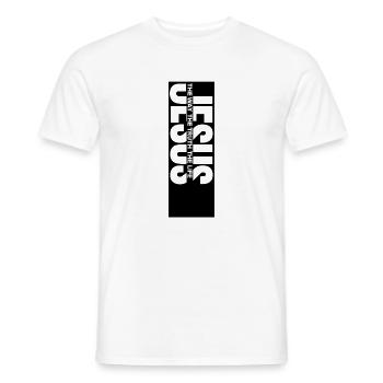 JESUS Vertikal: Weg Wahrheit Leben - Männer T-Shirt - Weiß - Vorne - AI Model Male 178 dark (178cm)