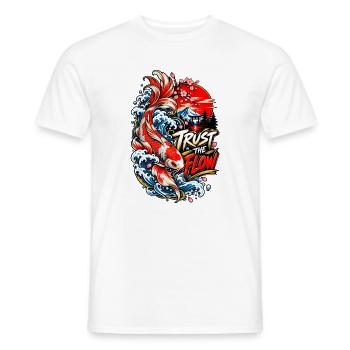 Koi-Fluss Vertraue der Welle - Männer T-Shirt - Weiß - Vorne - AI Model Male 178 dark (178cm)