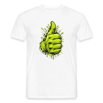 Neon Grüner Daumen Graffiti - Männer T-Shirt - Weiß - Vorne - AI Model Male 178 dark (178cm)