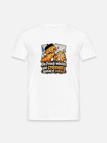 Croissants statt Cookies im Webdesign - Männer T-Shirt - Weiß