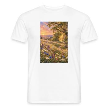 Wildblumen im goldenen Abendlicht - Männer T-Shirt - Weiß - Vorne - AI Model Male 178 dark (178cm)