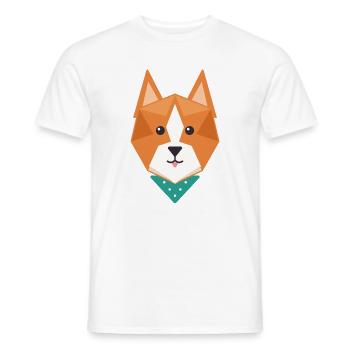 Geometrischer Fuchs - Männer T-Shirt - Weiß - Vorne - AI Model Male 178 dark (178cm)