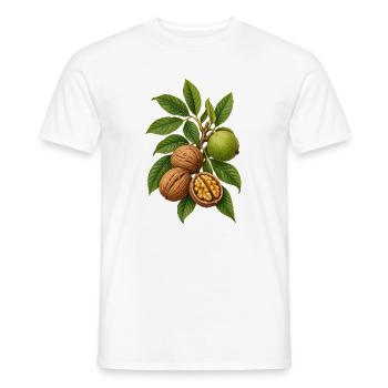 Walnüsse mit Blättern - Männer T-Shirt - Weiß - Vorne - AI Model Male 178 dark (178cm)