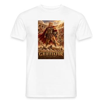 Griffiator: Gladiatorkatze - Männer T-Shirt - Weiß - Vorne - AI Model Male 178 dark (178cm)