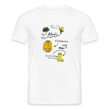 AHOI Wattwandern Nordsee Maritim Snack Platt Moin - Männer T-Shirt - Weiß - Vorne - AI Model Male 178 dark (178cm)