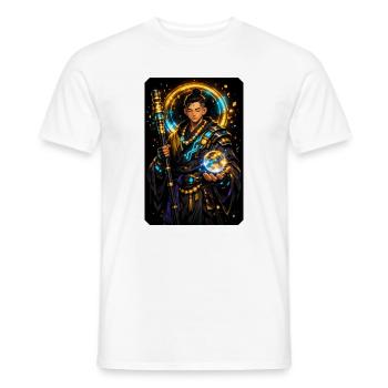 Himmlischer Mönch in Neon Arcana - Männer T-Shirt - Weiß - Vorne - AI Model Male 178 dark (178cm)