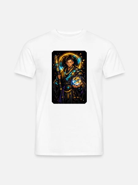 Himmlischer Mönch in Neon Arcana - Männer T-Shirt - Weiß