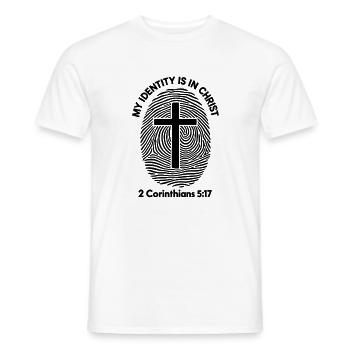Meine Identität in Christus – Fingerabdruck - Männer T-Shirt - Weiß - Vorne - AI Model Male 178 dark (178cm)