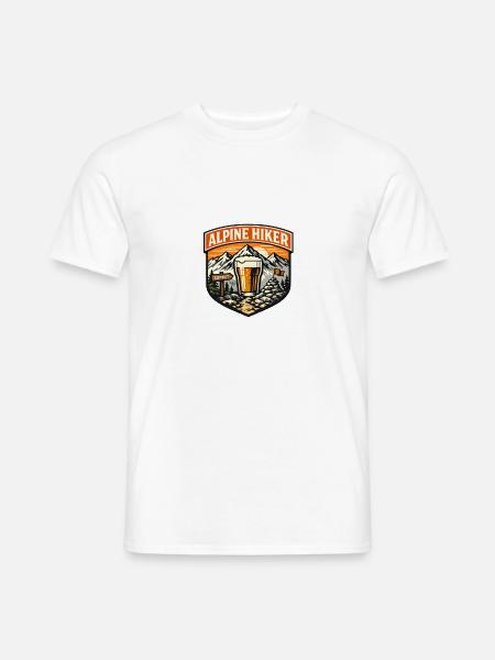 Alpine Hiker Abzeichen - Männer T-Shirt - Weiß