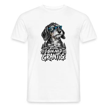 Grantiger Hund mit Brille - Männer T-Shirt - Weiß - Vorne - AI Model Male 178 dark (178cm)