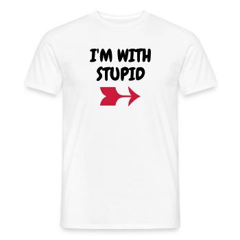 I'm with stupid - Humor - Funny - Joke - Friend - Men's T-Shirt - white - Front - AI Model Male 178 dark (178cm)