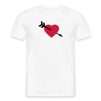 Amor Arrow and Heart - Men's T-Shirt - white - Front - AI Model Male 178 dark (178cm)