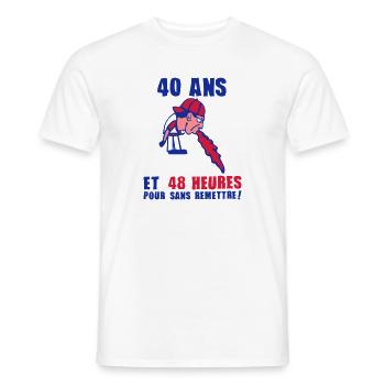 Vomit puke vomit 40 years back - Men's T-Shirt - white - Front - AI Model Male 178 dark (178cm)