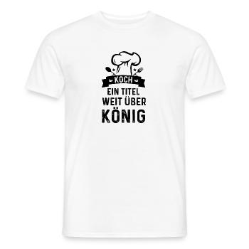 Koch Shirt · Hard work · Saying Gift - Men's T-Shirt - white - Front - AI Model Male 178 dark (178cm)