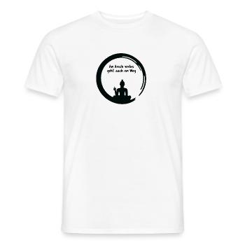 Sur le cul passant méditer méditer drôle - T-shirt homme - blanc - Devant - AI Model Male 178 dark (178cm)