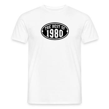 LE MEILLEUR DE 1980 - conception Anniversaire - T-shirt homme - blanc - Devant - AI Model Male 178 dark (178cm)