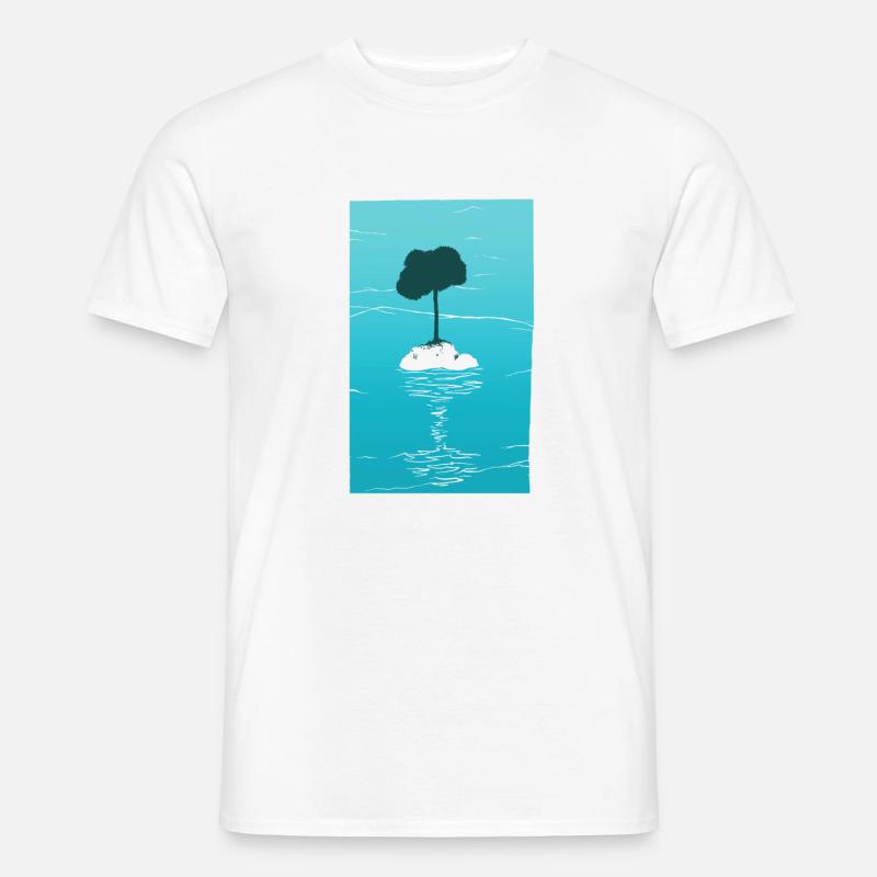 Insel mit Baum - Männer T-Shirt - Weiß