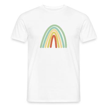 Boho rainbow retro gift idea - Men's T-Shirt - white - Front - AI Model Male 178 dark (178cm)