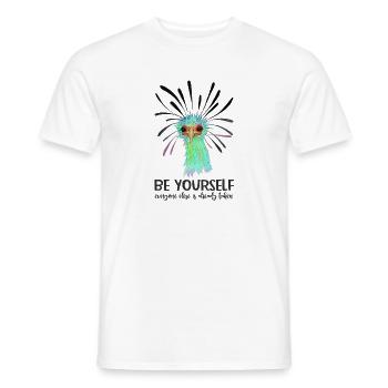 Be Yourself Print | Cute Secretary Bird - Men's T-Shirt - white - Front - AI Model Male 178 dark (178cm)