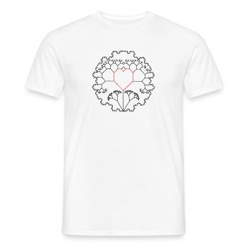 Fractal Dream Red Heart - Mandala made with Love - Männer T-Shirt - Weiß - Vorne - AI Model Male 178 dark (178cm)