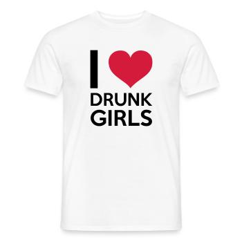 I Love Drunk Girls - T-shirt homme - blanc - Devant - AI Model Male 178 dark (178cm)