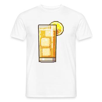 Red wine pixel wine glass - Men's T-Shirt - white - Front - AI Model Male 178 dark (178cm)