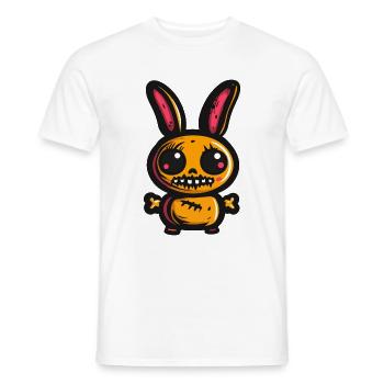 Lapin Halloween Bande Dessinée Zombie - T-shirt homme - blanc - Devant - AI Model Male 178 dark (178cm)