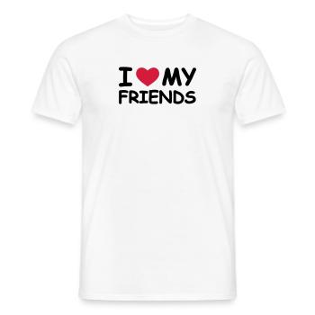 I Love My Friends - Men's T-Shirt - white - Front - AI Model Male 178 dark (178cm)