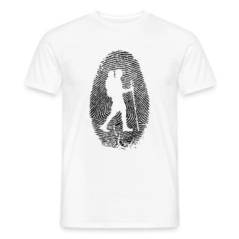 Hiking trekking fingerprint - outdoor - hiking - Men's T-Shirt - white - Front - AI Model Male 178 dark (178cm)