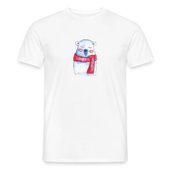 Winter Bear / Snow Bear - X Mas & Christmas print - Men's T-Shirt - white - Front - AI Model Male 178 dark (178cm)